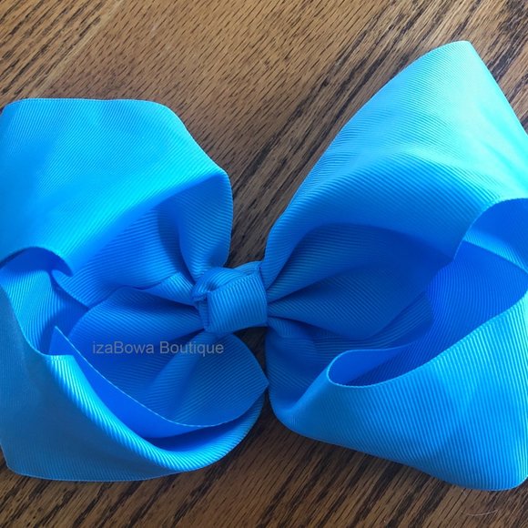 Sky Blue 8" Boutique Bow HANDCRAFTED - Picture 1 of 3